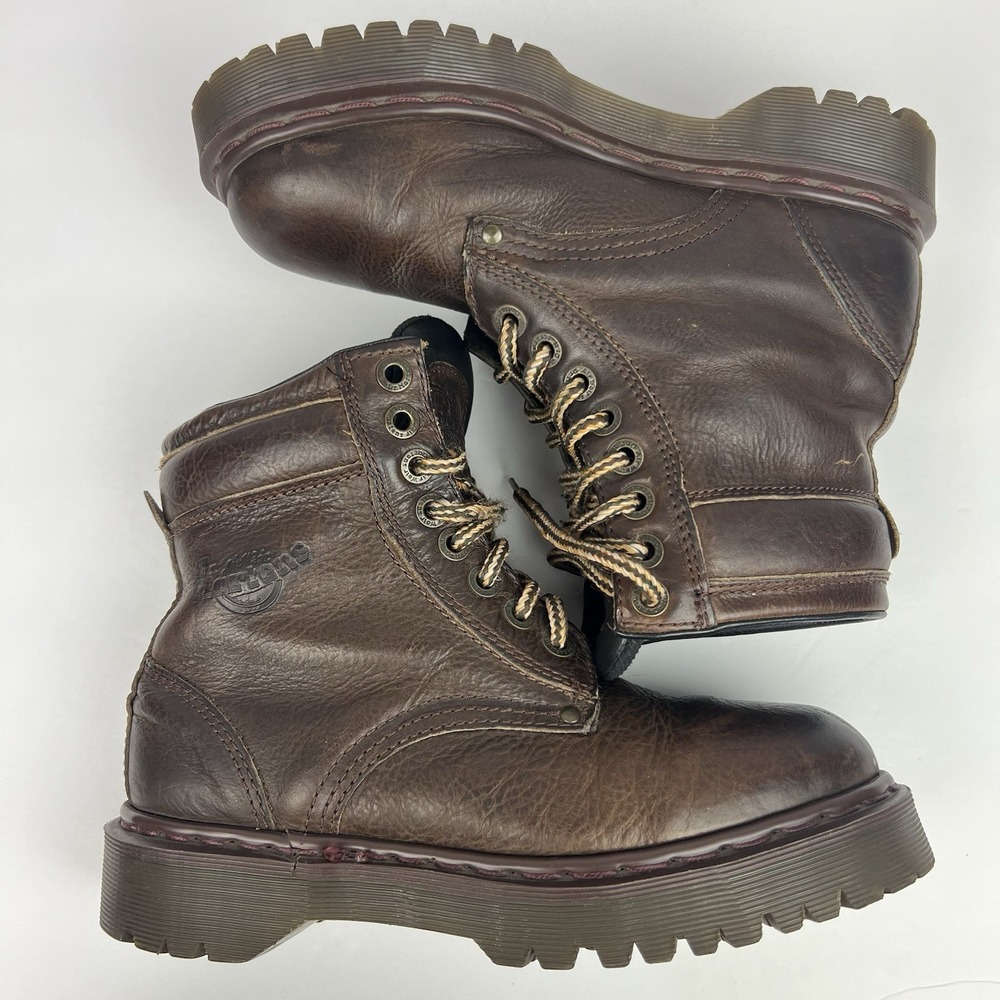 Dr Martens 8459 Made In England Brown Leather Boots 8 Eyelet UK6 M7 W8  VTG RARE